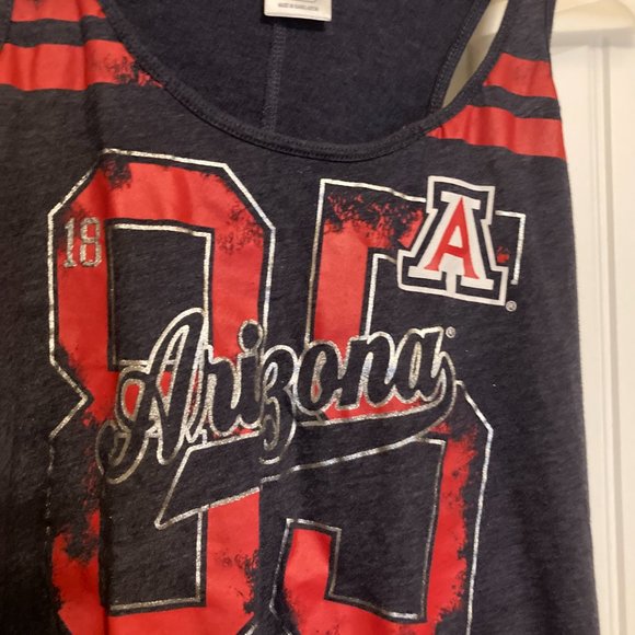University of Arizona Logo Gray Tank Top Womens 3/5 Small Rivalry Threads - Picture 2 of 3
